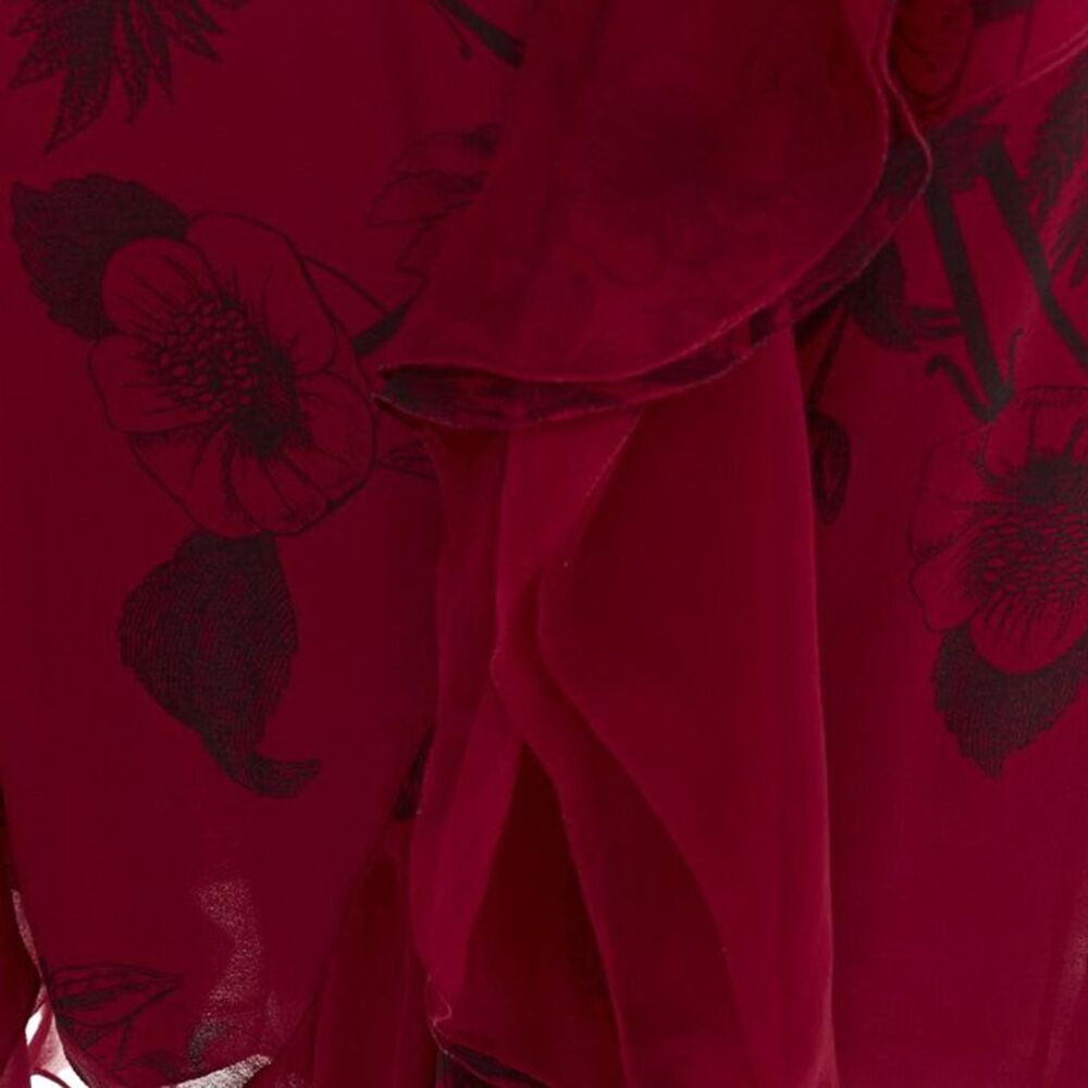CHRISTIAN DIOR 2006 John Galliano Vintage Runway red silk floral dress FR40 M - Picture 7 of 8